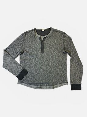 Vince womens M Medium gray long sleeve cotton Henley shirt EUC